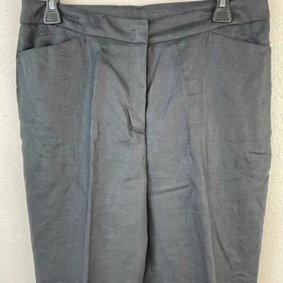 NWT Jones New York Black Linen Blend Cropped Slack - Picture 2 of 6